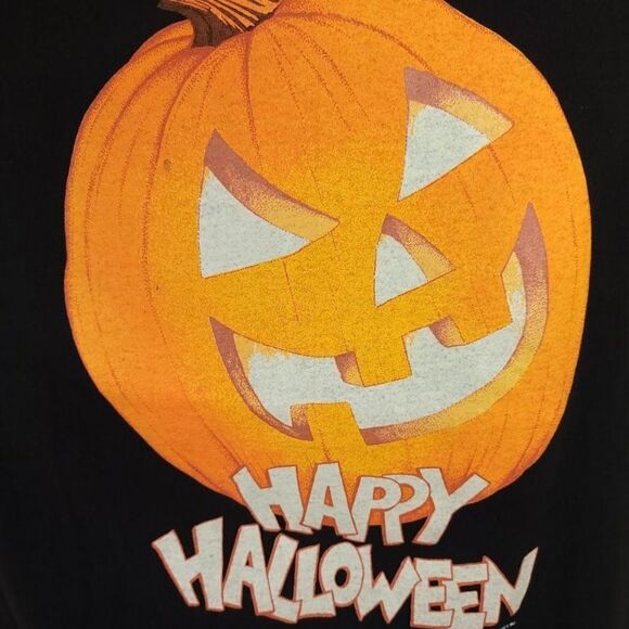 Happy Halloween T Shirt Vintage 80s Glow In The Dark Pumpkin Made In USA Mens - Picture 2 of 8